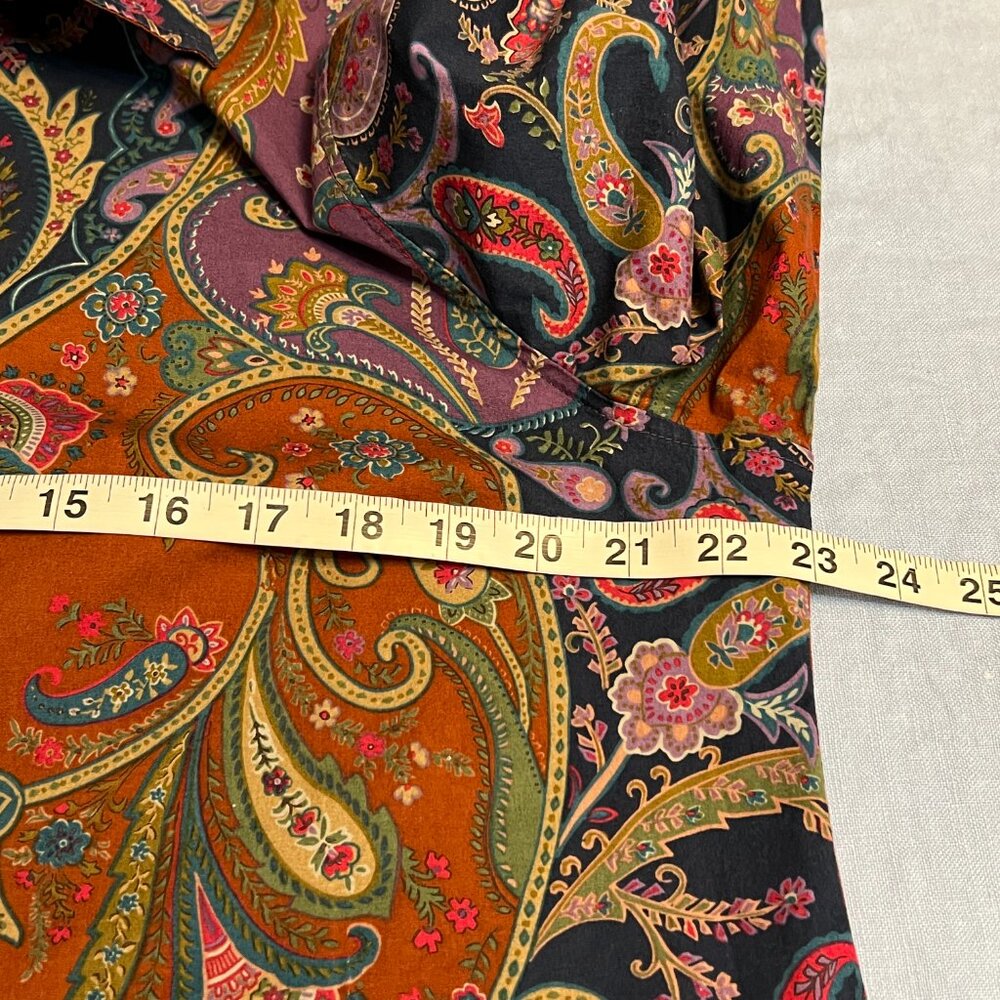 Coldwater Creek Women's Top Button Down Shirt Long Sleeve Pasiley Size XLP - Picture 7 of 8